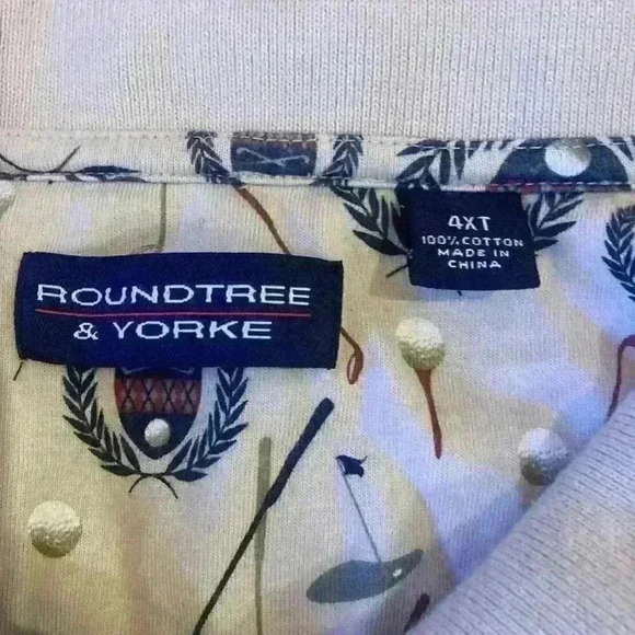 ROUNDTREE & YORKE  3 Button Placket Polo Size 4X 4XT Golf Country Club - Picture 7 of 9